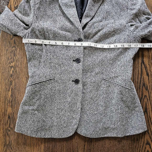 The Limited Wool Blend Gray,Black,White Tweed Blazer Jacket Size Women's Small - Picture 6 of 11